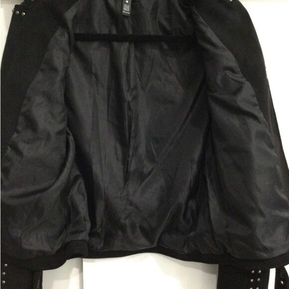Aqua Jacket Women’s Size Small Color Black Faux Suede Moto Jacket With Studs - Picture 8 of 13